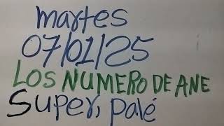 NÚMERO DE LA SUERTE DEL MARTES 07 DE ENERO DEL 2025 - LOS NÚMERO DE ANE