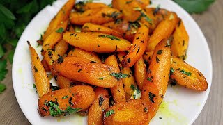 Garlic Butter Roasted Carrots. Simple and delicious!