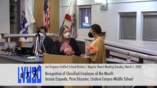 Las Virgenes Unified School District / Regular Board Meeting: Tuesday, March 1, 2022