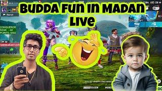 BUDDA FUN IN MADAN BRO LIVE FULL FUN JUNIOR MADAN DA NAANU#bts #madan #bgmilive