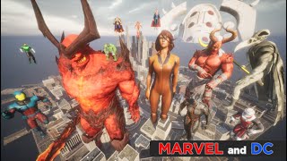 Marvels and DC Character Size Comparison 2025