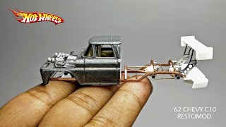 HOW TO MAKE HANDMADE CHASSIS ON 62 CHEVY C10 HOT WHEELS / RESTOMOD