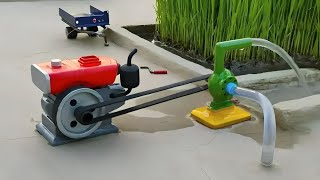 diy tractor mini well water pump diesel engine science project |    @KeepMini ​