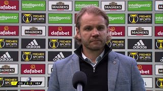 Hearts manager Robbie Neilson shares his disappointment after Premier Sports Cup defeat to Celtic