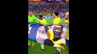 The Brazilian Team shows respect to Pelé