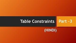 Part - 3 Table Constraints in SQL NOT NULL , DEFAULT (Hindi / Urdu)