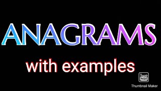 Word play - Anagrams- Learn English