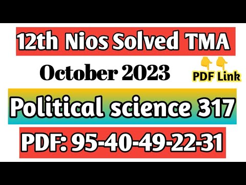 Nios Class 12 Political Science Tma Solved 2023 Political Science ...