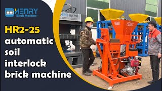 Real testing video of compressed earth block machine HR2-25 automatic soil interlock brick machine