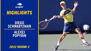 Diego Schwartzman vs. Alexei Popyrin Highlights | 2022 US Open Round 2