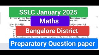 SSLC Maths January 2025 District level preparatory Question paper