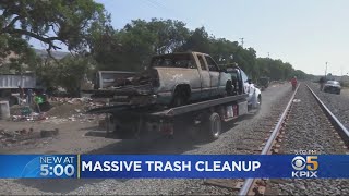 Clean Up Begins At Large Illegal Dump Site In South San Jose