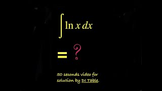 ∫ln(x) dx = ? Solving integration of ln(x) using DI Table method.