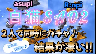 【白猫プロジェクト】SAOコラボ２弾　２人同時にガチャ１００連！コンプ狙う！