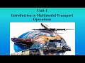 Introduction to Multimodal Transport Operations