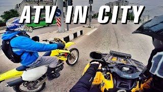 ATV/ENDURO RIDING IN CITY | Покатушки на квадроцикле по городу | Outlander Can-Am in City Police/ДПС
