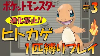 【ポケモン初代】ポケモン初代くらい進化しないでクリアしてやんよ！！ポケモン1匹縛りプレイ!!ヒトカゲきみに決めた！part 3【ゲーム実況】【縛りプレイ】