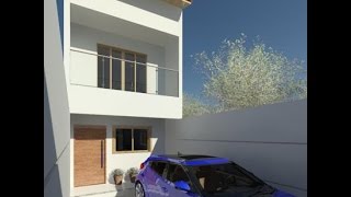 Sobrado Estreito E2 - 4m x 16,75m - 3 quartos
