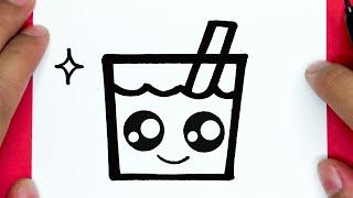 HOW TO DRAW CUTE DRINKING SODA, SUPER CUTE, THINGS TO DRAW