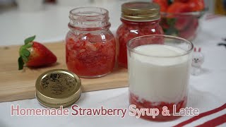 [4K] 홈메이드 딸기청🍓과 리얼 딸기라떼 Homemade Strawberry Syrup and Strawberry Latte 自家製いちごシロップ | 버니파이Bunnify