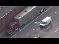 Sky 5 flies over tractor-trailer crash on I-440 in Raleigh