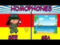 Homophones In English Grammer | Basic Homophones list for class 1 Kids