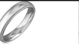 Milgrain Comfort Fit 4mm 14K White Gold Mens Wedding Band, Size 12.5 - SuperJeweler.com