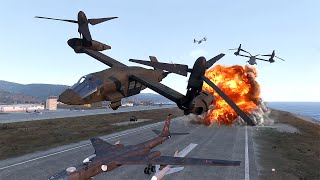 Surprise Attack by V-280 Valor Helicopters Destroys Russian Air Base in Crimea - Arma 3