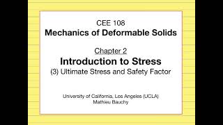 2.3 Ultimate Stress and Factor of Safety