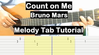 Bruno Mars Count on Me Guitar Lesson Melody Tab Tutorial Guitar Lessons for Beginners