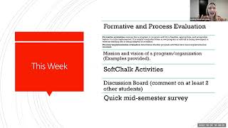 SW 668: Week 7 - Formative \u0026 Process Evaluations