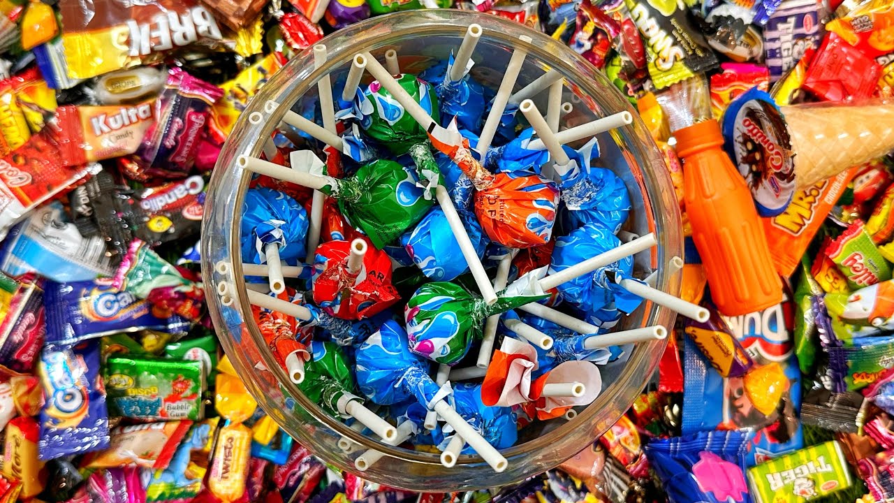 Satisfying Video Yummy Rainbow Funky Lollipops And Candies Unpacking
