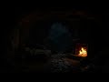 NO ADS–sleep in a cozy forest cave🌧️rainfall & fireplace sounds for deep relaxation and calm nights🔥