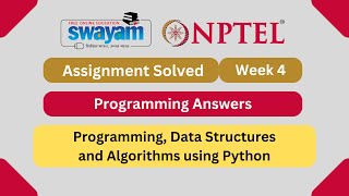 CODE || Programming, Data Structures And Algorithms Using Python Week 4 || NPTEL ANSWERS 2024 #nptel
