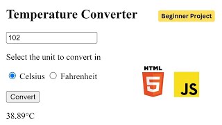 Temperature Converter using HTML and JavaScript | Hindi