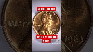 💸Collectors Pay Over $3,000 For A 1963 Lincoln Cent…BUT WHY?? #Shorts #Youtubeshorts