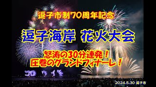 【逗子海岸花火大会】怒涛の30分連発! 圧巻のグランドフィナーレ!! #逗子 #花火 #日本橋丸玉屋 #fireworks 【4K高画質】