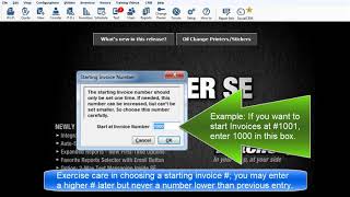 Manager SE Setting Starting Invoice #