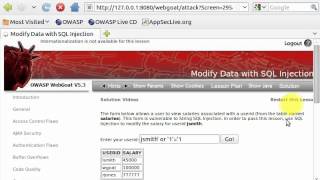 WEBGOAT V5.3 - Modify Data with SQL Injection