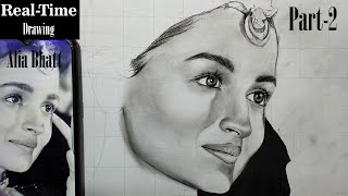 How to shade Nose, Lips and face (Alia Bhatt) 😃| Part-2 | Real-Time Video | Sketching Techniques
