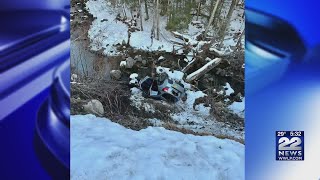 Multiple fire crews find car down in an embankment in Westhampton