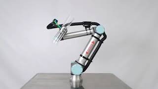 Flexible clamps for energy chains and protective hoses on cobot arms