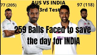 AUS VS IND 3rd Test Match Day 5 Highlights !Sidney Test Day 5 ! Vihari & Ashwin