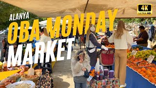 Alanya Oba Monday Market | The Best Market in Alanya! | Walking Tour | February 2025