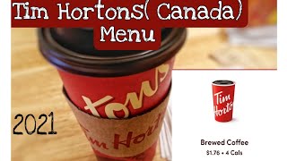 Tim Hortons 🇨🇦Canada Menu 2021