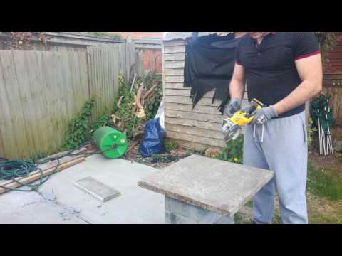 How to cut concrete pavement slab with a grinder without proper tool for cutting. How to cut concrete pavement slab with a grinder without proper tool for cutting.