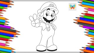 Как нарисовать Марио | Рисуем и Учим Цвета | Coloring Kids