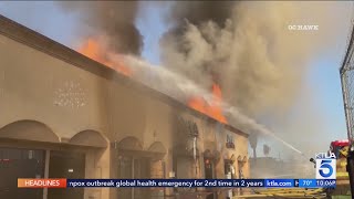 10 businesses destroyed in Anaheim strip mall fire