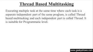 295. Thread based multitasking in Java Programming (Hindi)