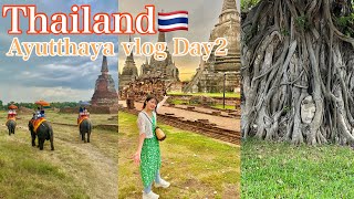 【タイ旅行Vlog🇹🇭】世界遺産巡りツアーワットパクナム、ガネーシャゾウさん、ゾウ乗り体験、アユタヤ🏰🐘💖